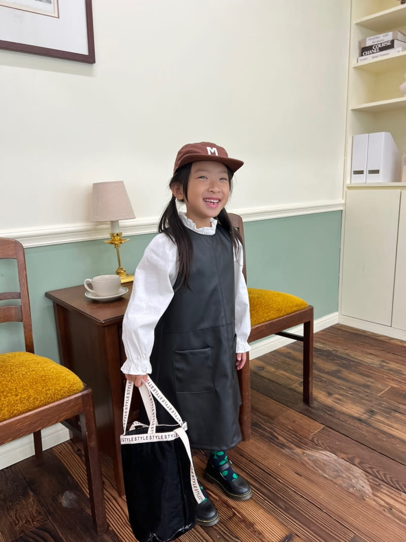 Fine-Studio - Korean Children Fashion - #kidsstore - Leather One-piece - 12