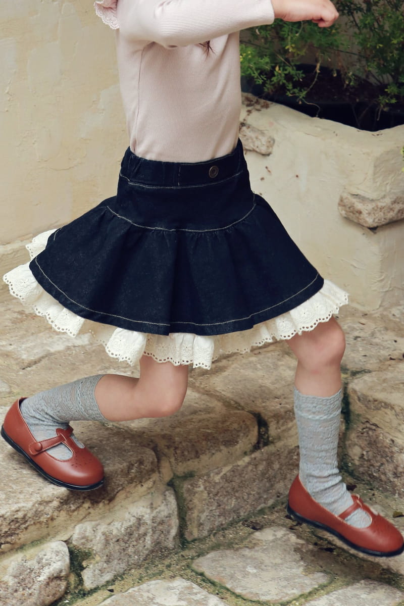 Flo - Korean Children Fashion - #toddlerclothing - Eva Denim Skirt - 9