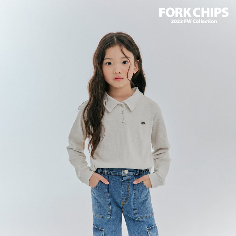 Fork Chips - Korean Children Fashion - #kidsshorts - Standing Tee - 2