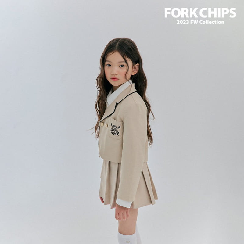 Fork Chips - Korean Children Fashion - #magicofchildhood - Amber Crop Jacket
