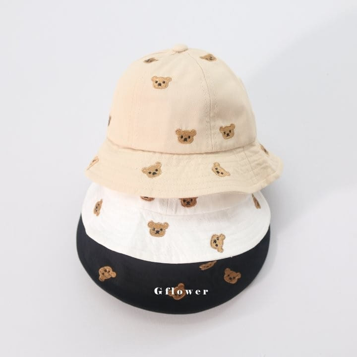 G Flower - Korean Children Fashion - #childofig - Embrodiery Bear Bucket Hat - 10