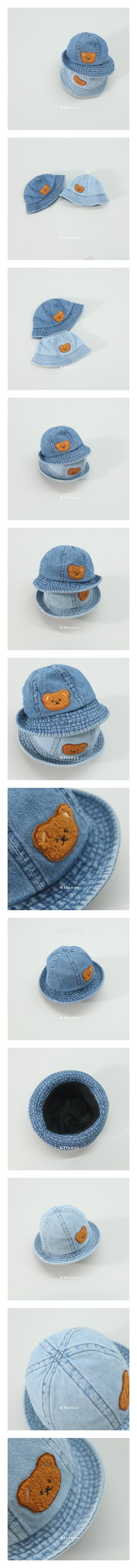 G Flower - Korean Children Fashion - #childrensboutique - Denim Bear Bucket Hat