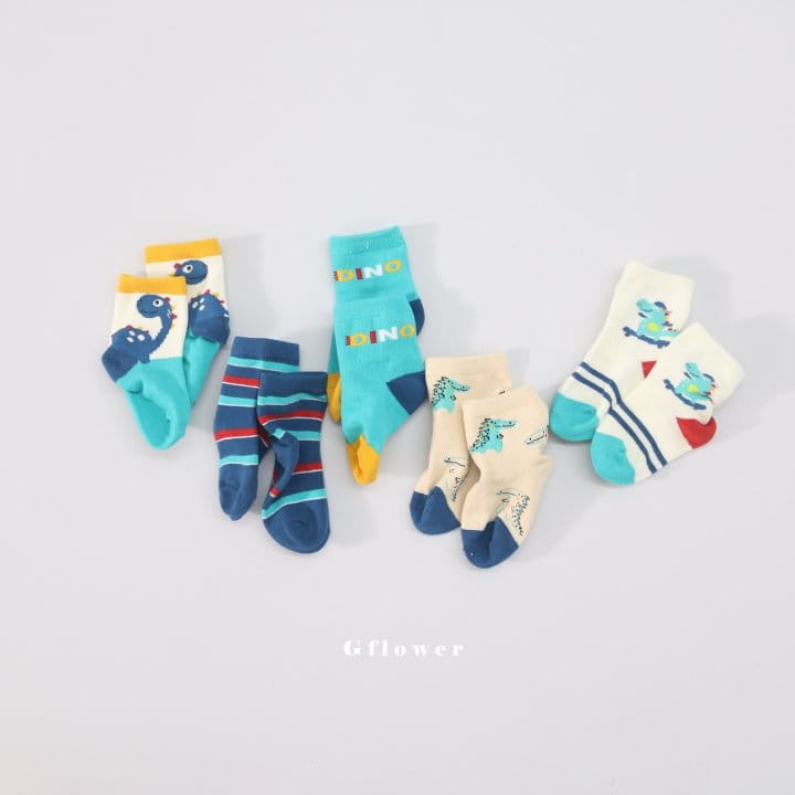 G Flower - Korean Children Fashion - #discoveringself - Dino Socks Set - 2