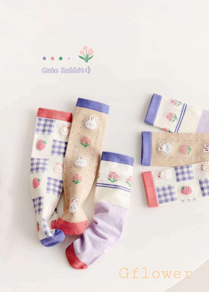 G Flower - Korean Children Fashion - #kidsshorts - Rabbit Knee Socks
