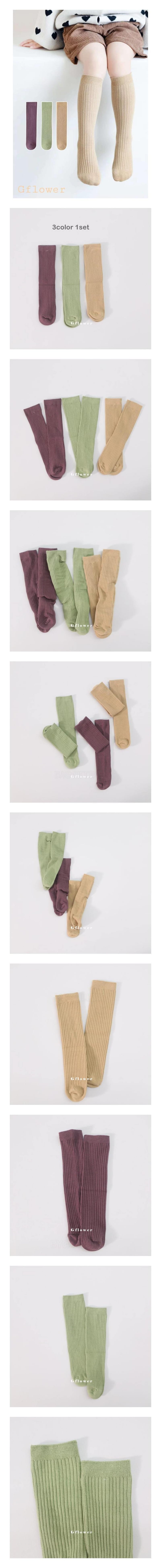 G Flower - Korean Children Fashion - #kidsshorts - Basic Rib Knee Socks