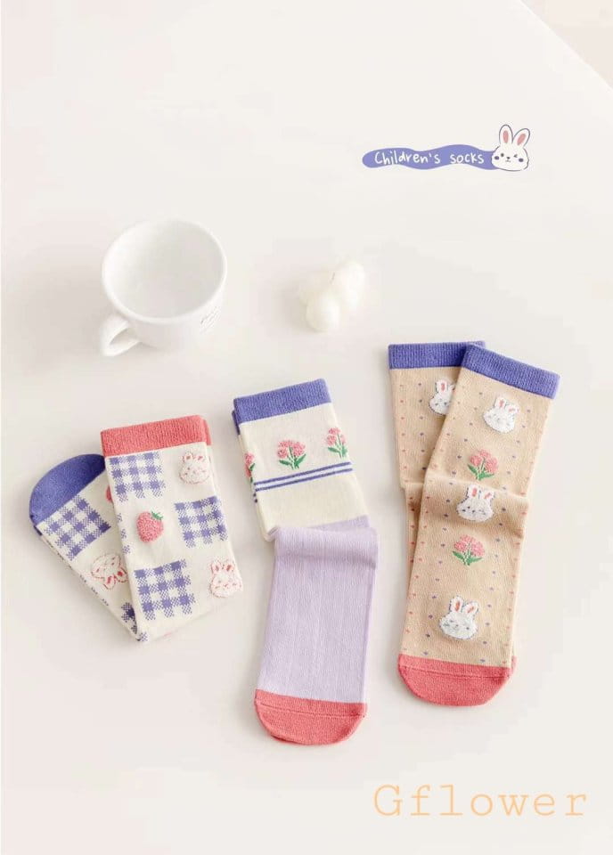 G Flower - Korean Children Fashion - #kidsstore - Rabbit Knee Socks - 2