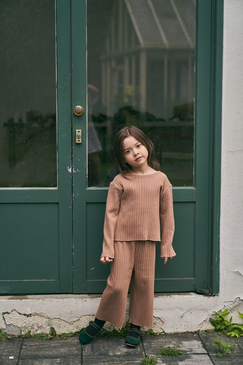 Green Tomato - Korean Children Fashion - #stylishchildhood - Rib Top Bottom Set - 6