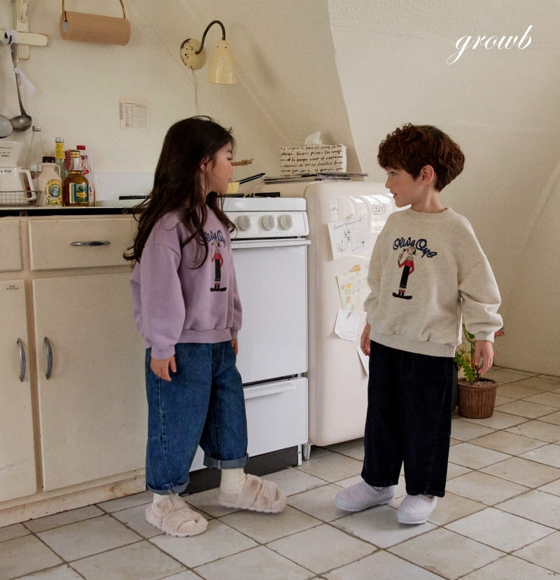 Grow B - Korean Children Fashion - #designkidswear - Olive Sweatshirt - 5