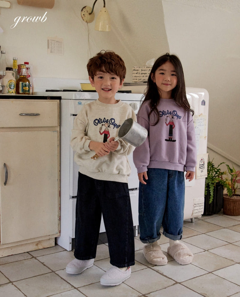 Grow B - Korean Children Fashion - #discoveringself - Olive Sweatshirt - 6