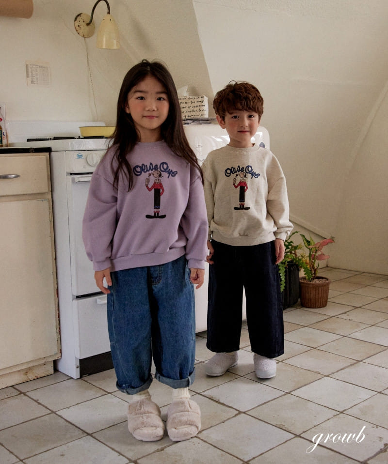Grow B - Korean Children Fashion - #kidsstore - Olive Sweatshirt - 9