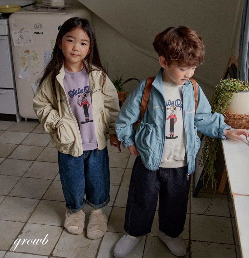 Grow B - Korean Children Fashion - #kidzfashiontrend - Olive Sweatshirt - 10
