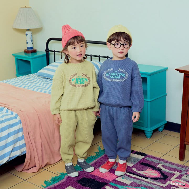 Hanab - Korean Children Fashion - #childofig - Waffle Top Bottom Set - 2