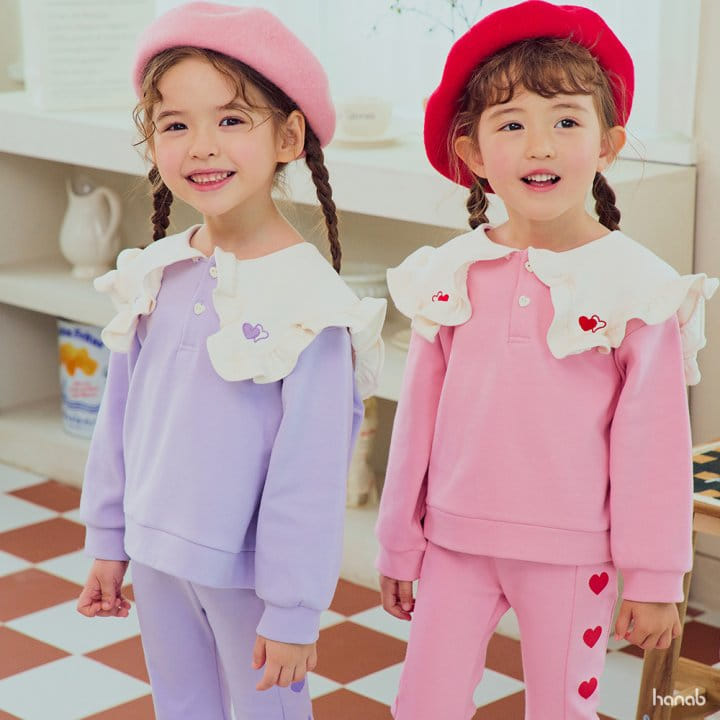 Hanab - Korean Children Fashion - #designkidswear - Heart Frill Top Bottom Set - 2