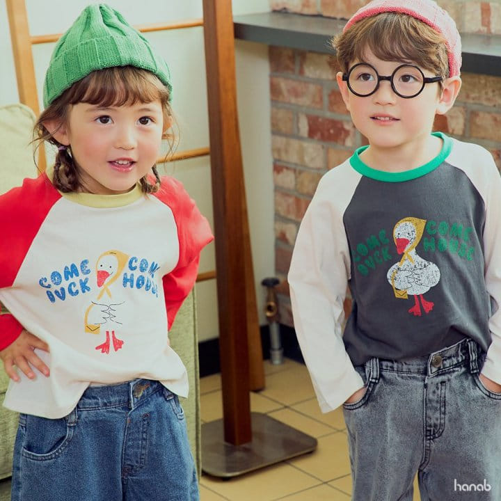 Hanab - Korean Children Fashion - #discoveringself - Duck Raglan Tee
