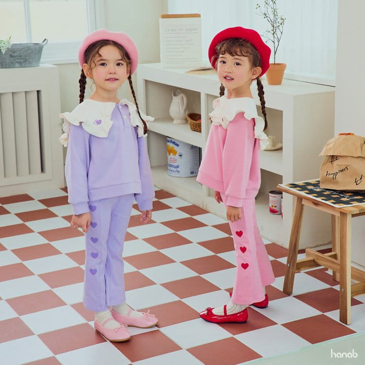 Hanab - Korean Children Fashion - #discoveringself - Heart Frill Top Bottom Set - 3