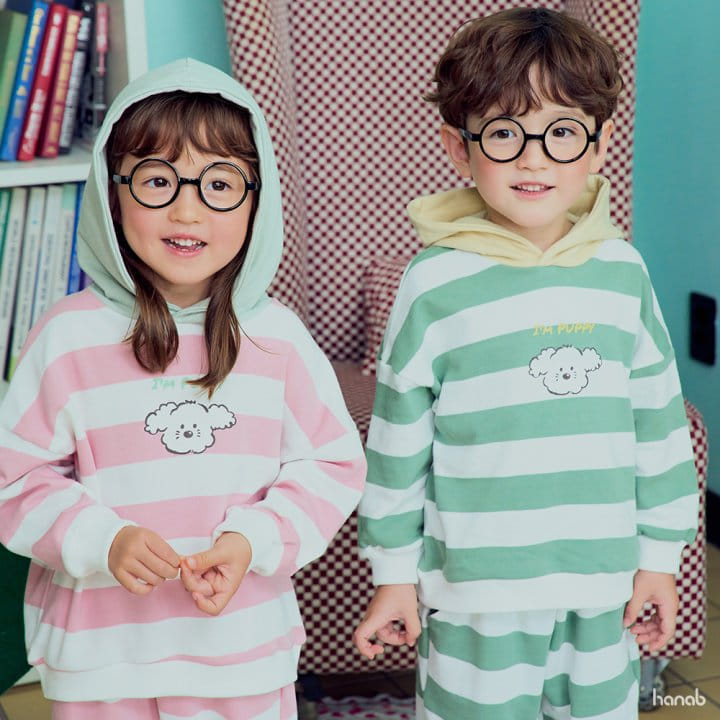 Hanab - Korean Children Fashion - #prettylittlegirls - Hoody Puppy Top Bottom Set