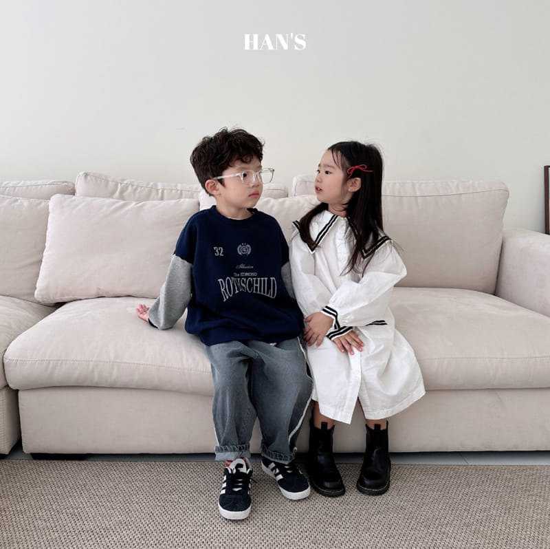 Han's - Korean Children Fashion - #minifashionista - Color Loose Sweatshirt - 8