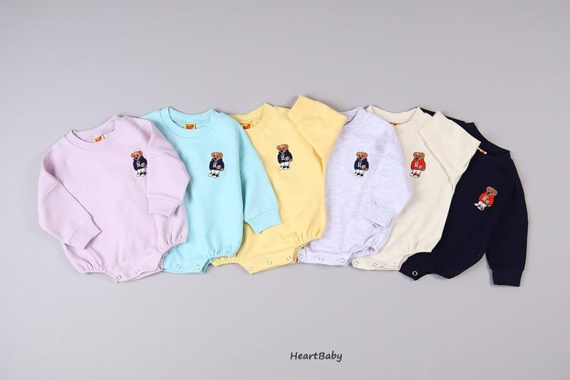 Heart Baby - Korean Baby Fashion - #babygirlfashion - Bear Embroidery Bodysuit - 2