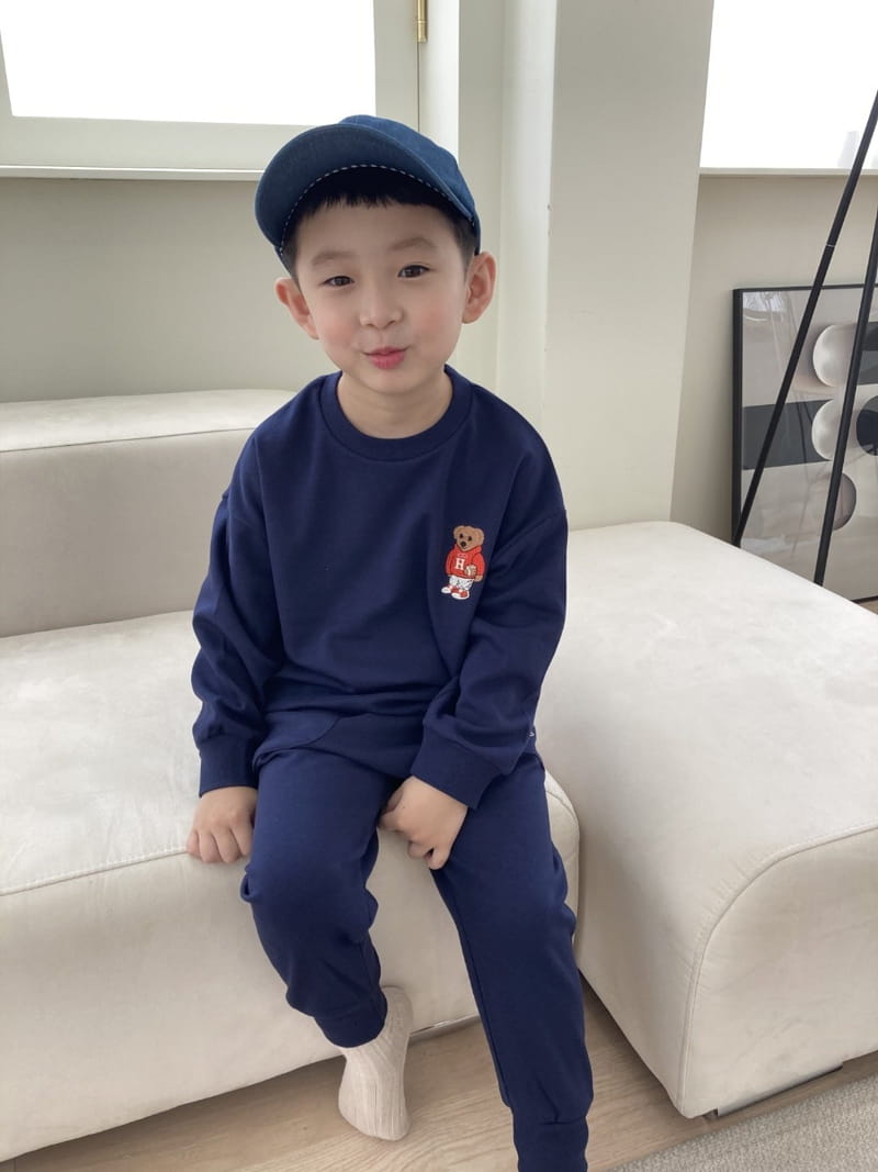 Heart Baby - Korean Children Fashion - #Kfashion4kids - Bear Top Bottom Set