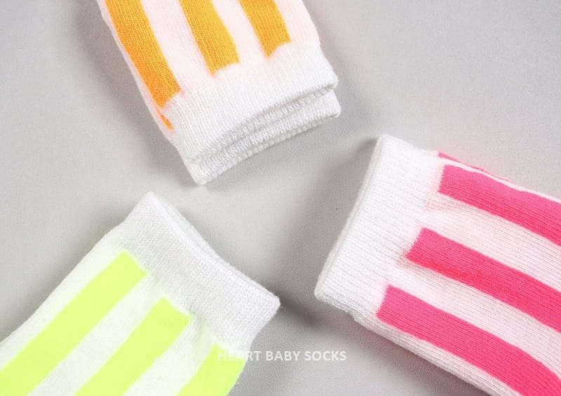 Heart Baby - Korean Children Fashion - #designkidswear - Neon Stripes Socks Set - 8