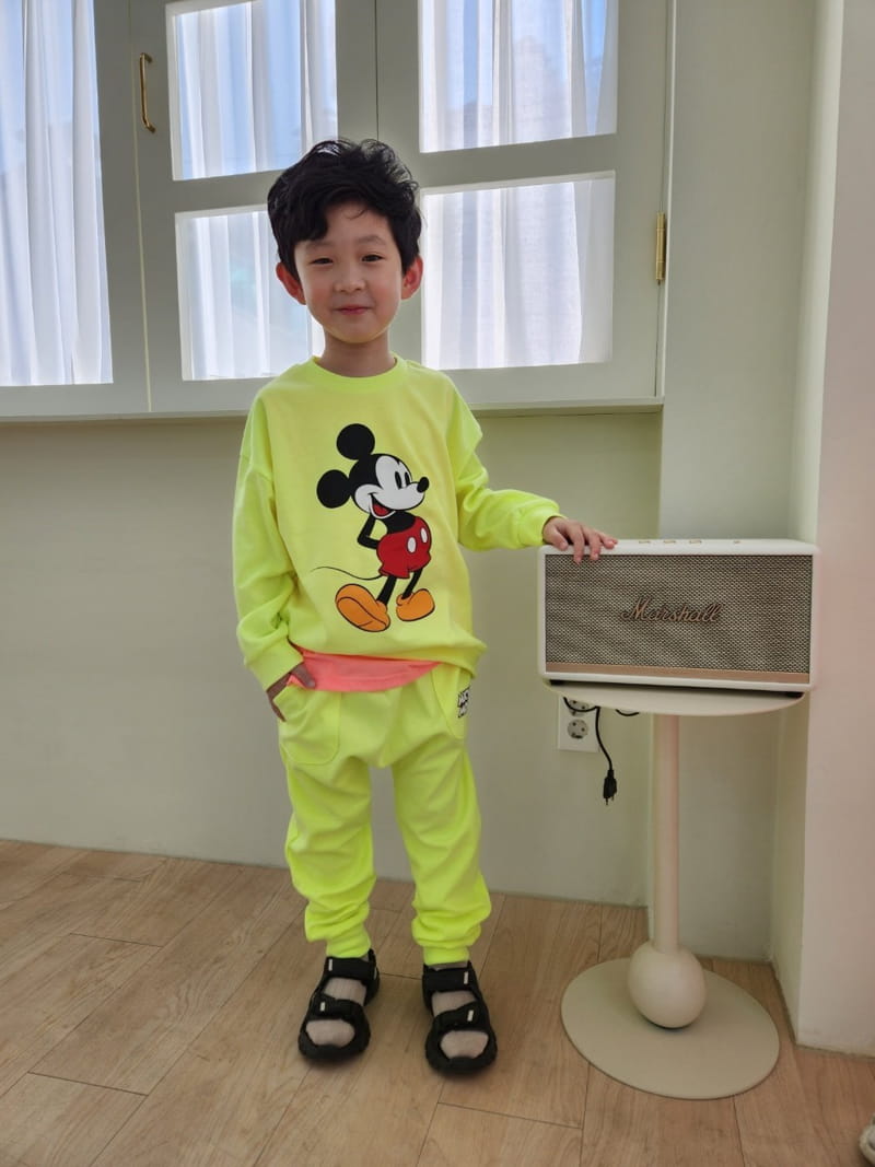 Heart Baby - Korean Children Fashion - #fashionkids - Neon M Top Bottom Set
