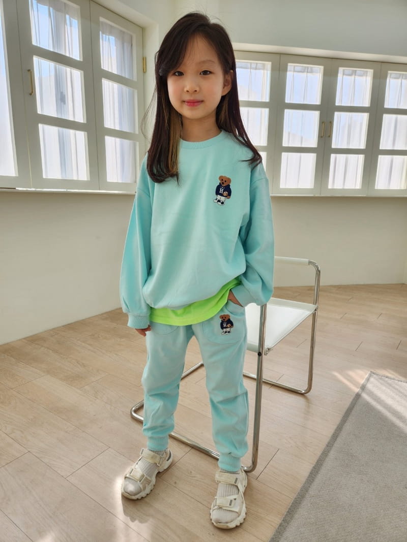 Heart Baby - Korean Children Fashion - #fashionkids - Bear Top Bottom Set - 11