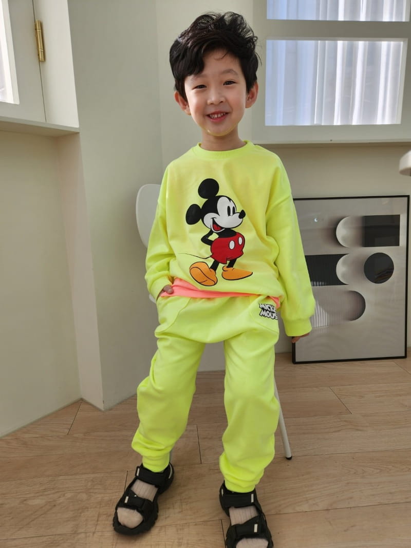 Heart Baby - Korean Children Fashion - #kidsstore - Neon M Top Bottom Set - 3