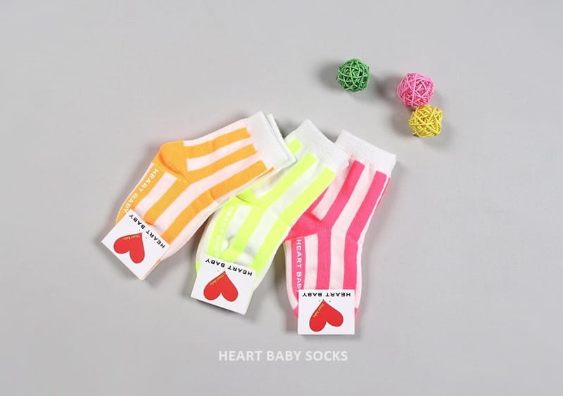 Heart Baby - Korean Children Fashion - #kidsstore - Neon Stripes Socks Set - 12