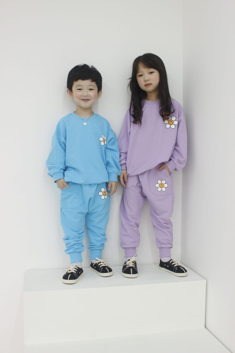 Heart Baby - Korean Children Fashion - #kidzfashiontrend - Sun Flower Top Bottom Set - 3