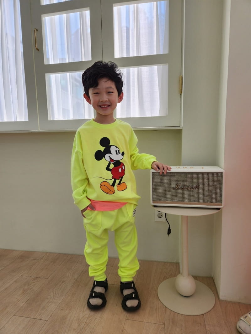Heart Baby - Korean Children Fashion - #kidsstore - Neon M Top Bottom Set - 4