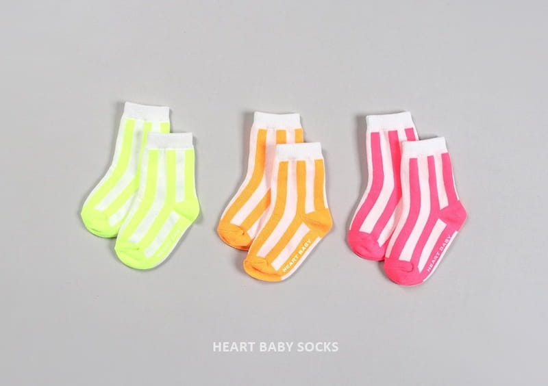 Heart Baby - Korean Children Fashion - #littlefashionista - Neon Stripes Socks Set