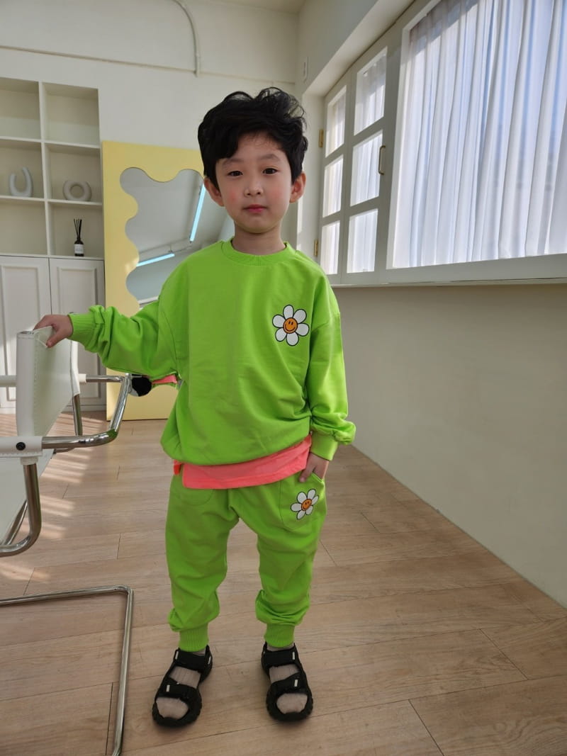 Heart Baby - Korean Children Fashion - #magicofchildhood - Sun Flower Top Bottom Set - 6