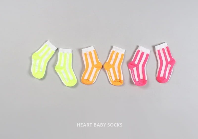 Heart Baby - Korean Children Fashion - #magicofchildhood - Neon Stripes Socks Set - 2