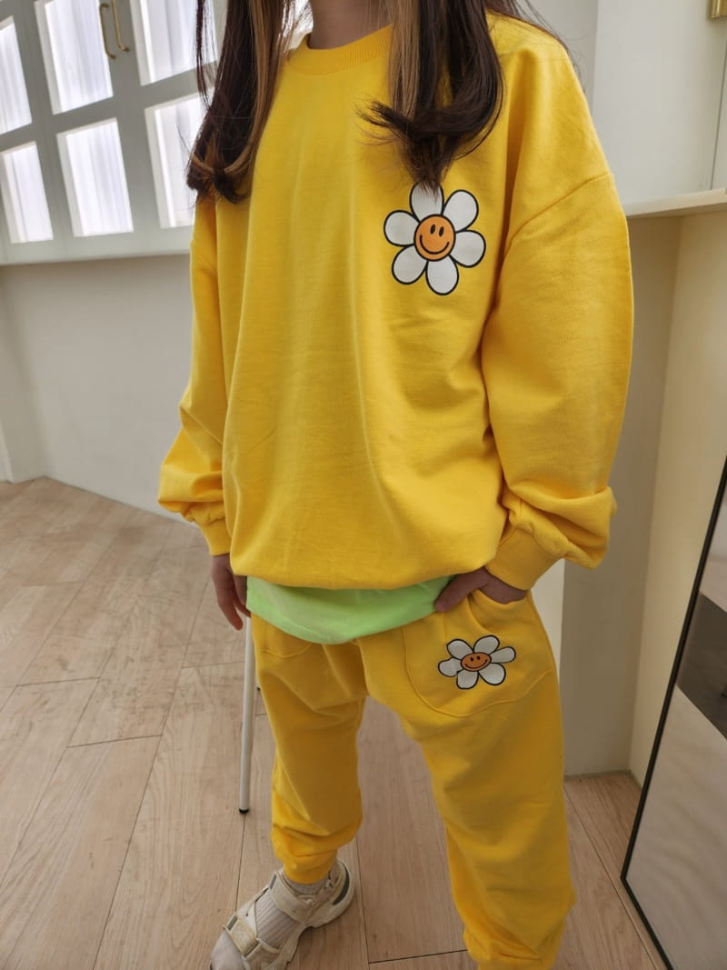 Heart Baby - Korean Children Fashion - #todddlerfashion - Sun Flower Top Bottom Set - 9