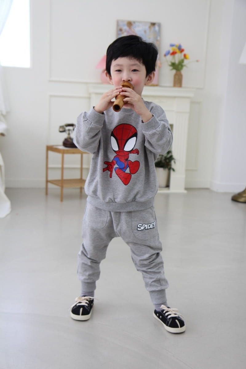 Heart Baby - Korean Children Fashion - #toddlerclothing - Spider Top Bottom Set - 9