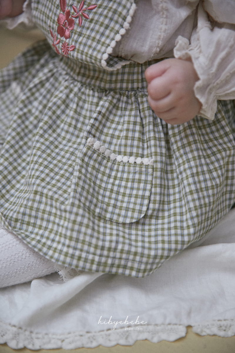 Hi Byebebe - Korean Baby Fashion - #babywear - Bell Check Dungarees Skirt - 8