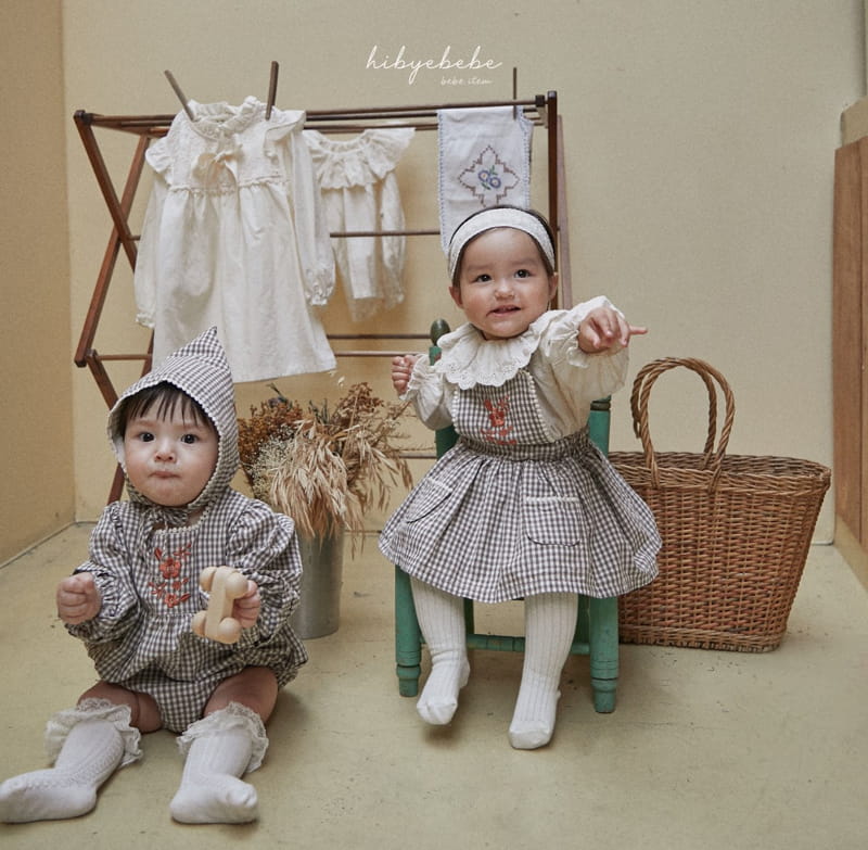 Hi Byebebe - Korean Baby Fashion - #onlinebabyboutique - Bell Check Dungarees Skirt - 9