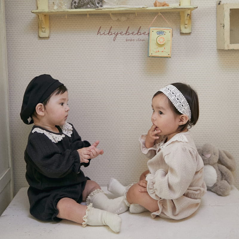 Hi Byebebe - Korean Baby Fashion - #onlinebabyshop - Lace Collar Top Bottom Set