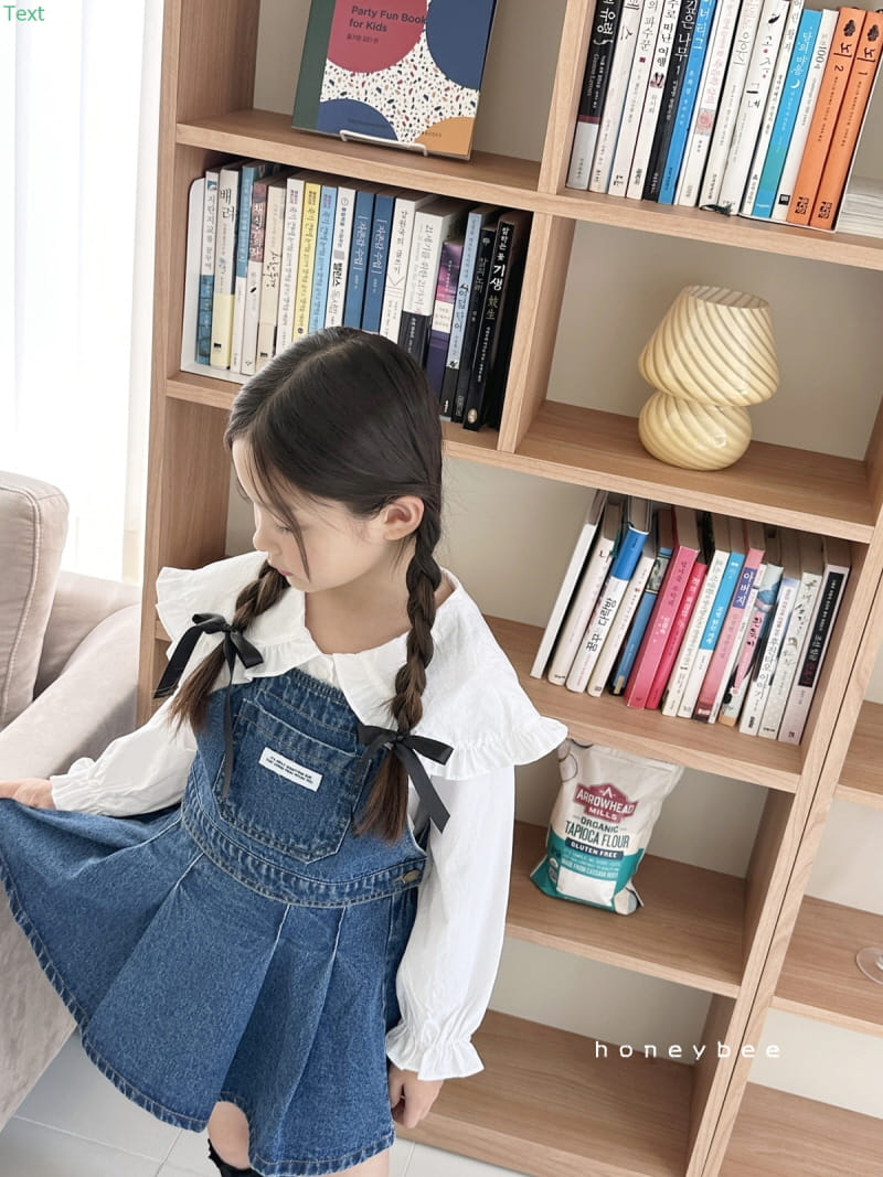 Honeybee - Korean Children Fashion - #kidzfashiontrend - Denim Wrinkle Skirt - 4