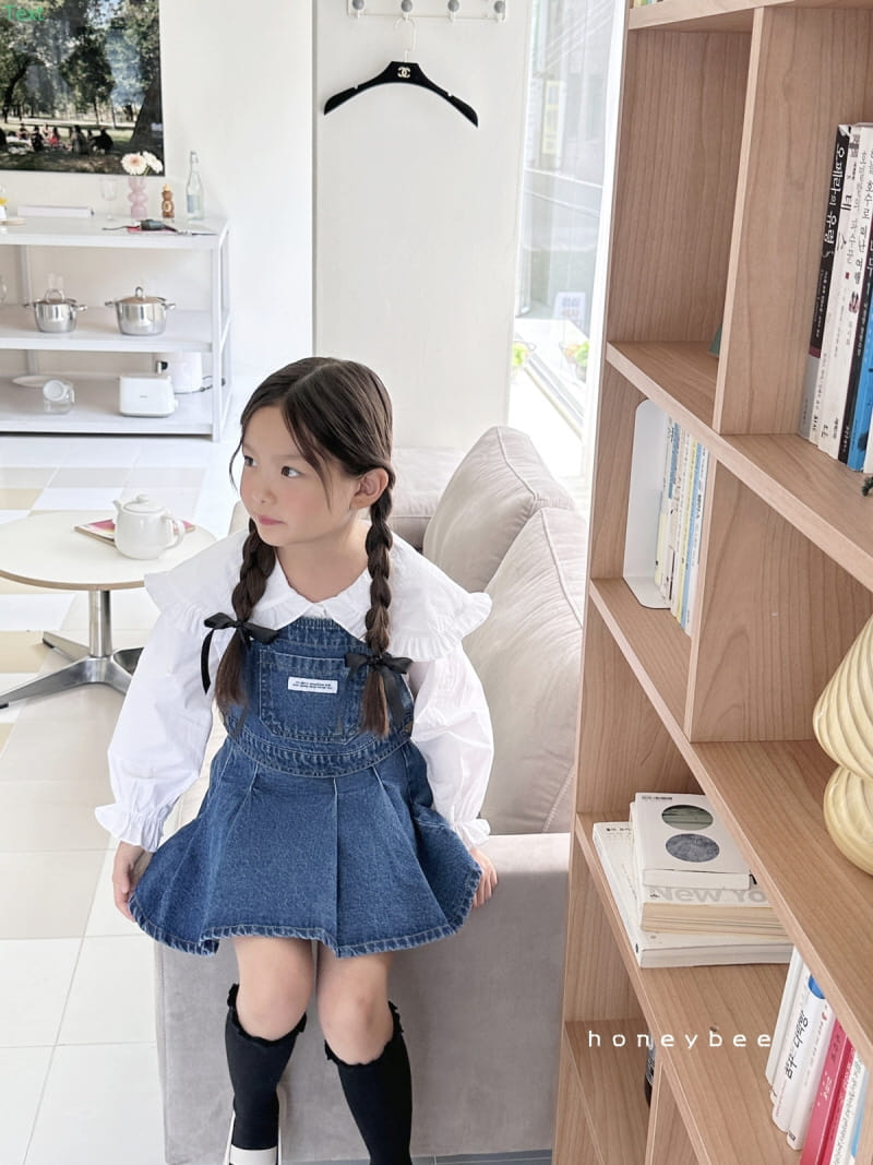 Honeybee - Korean Children Fashion - #childofig - Denim Wrinkle Skirt - 10