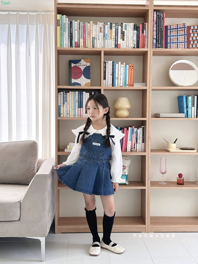 Honeybee - Korean Children Fashion - #childrensboutique - Denim String Vests - 4