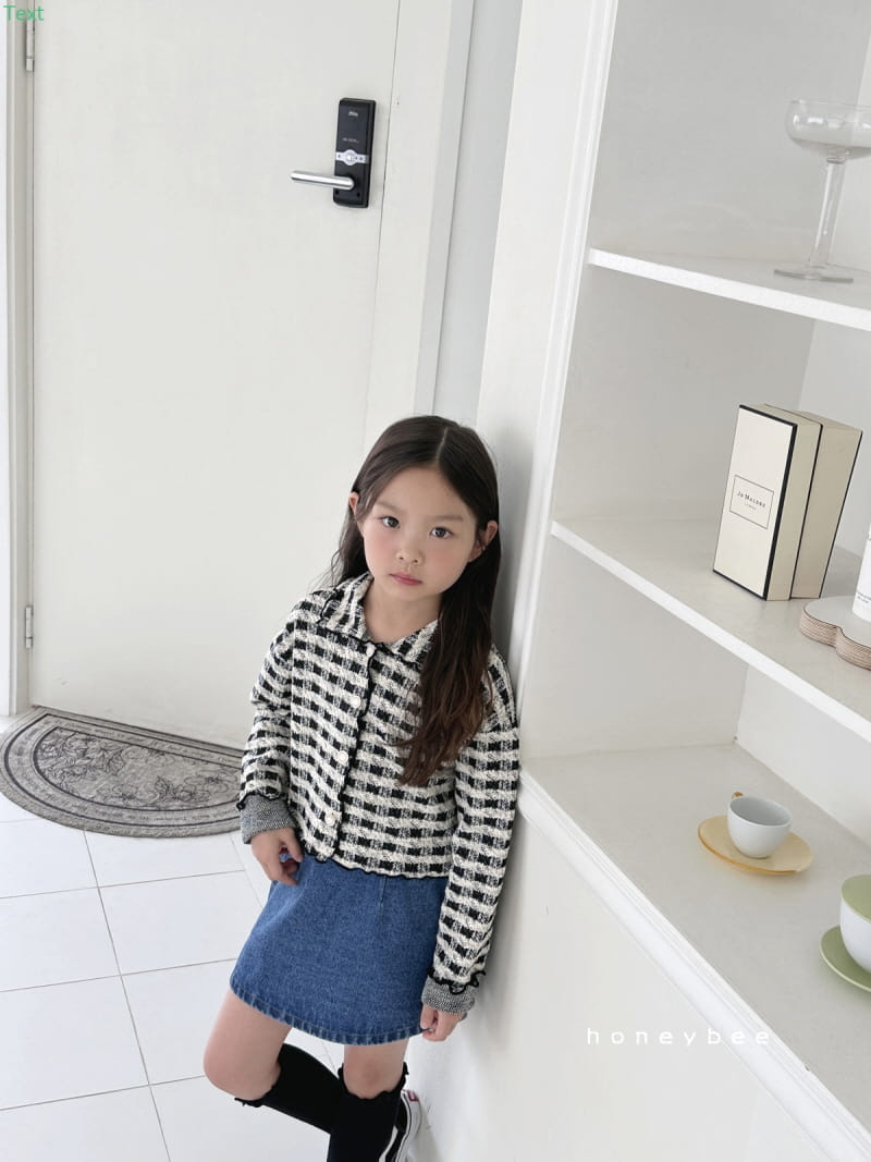 Honeybee - Korean Children Fashion - #designkidswear - Twid Check Cardigan - 3
