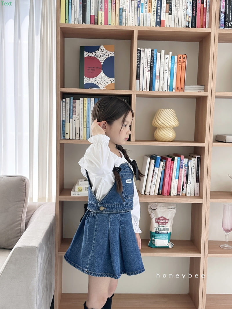 Honeybee - Korean Children Fashion - #kidsshorts - Denim String Vests - 7