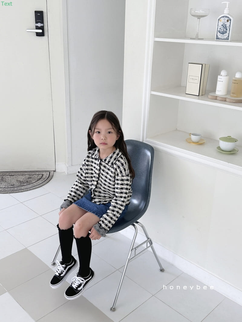 Honeybee - Korean Children Fashion - #littlefashionista - Twid Check Cardigan - 10