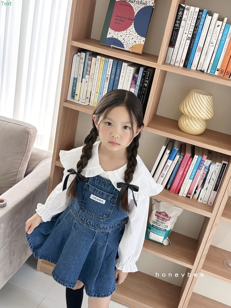Honeybee - Korean Children Fashion - #littlefashionista - Denim Wrinkle Skirt - 5