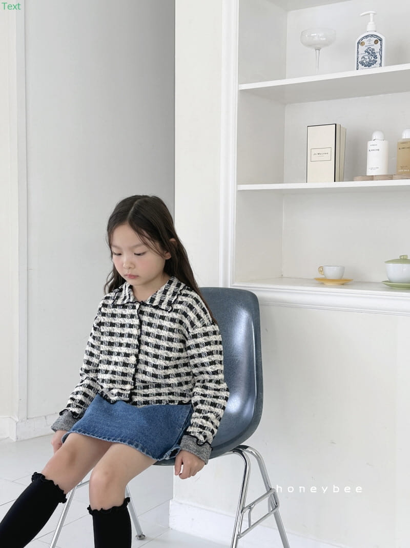 Honeybee - Korean Children Fashion - #minifashionista - Twid Check Cardigan - 12