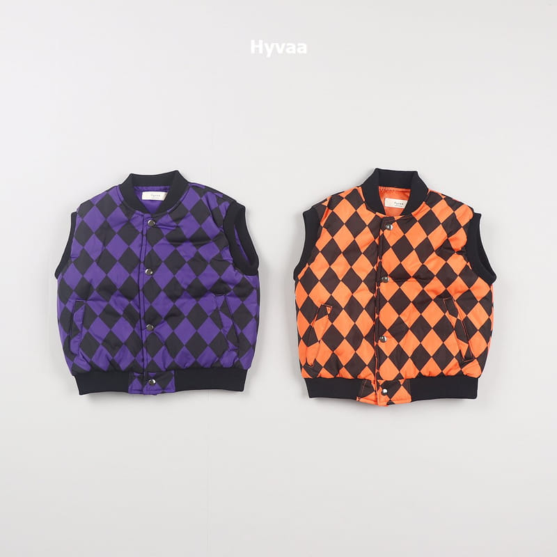 Hyvaa - Korean Children Fashion - #childrensboutique - Argyle Padding Vest - 2