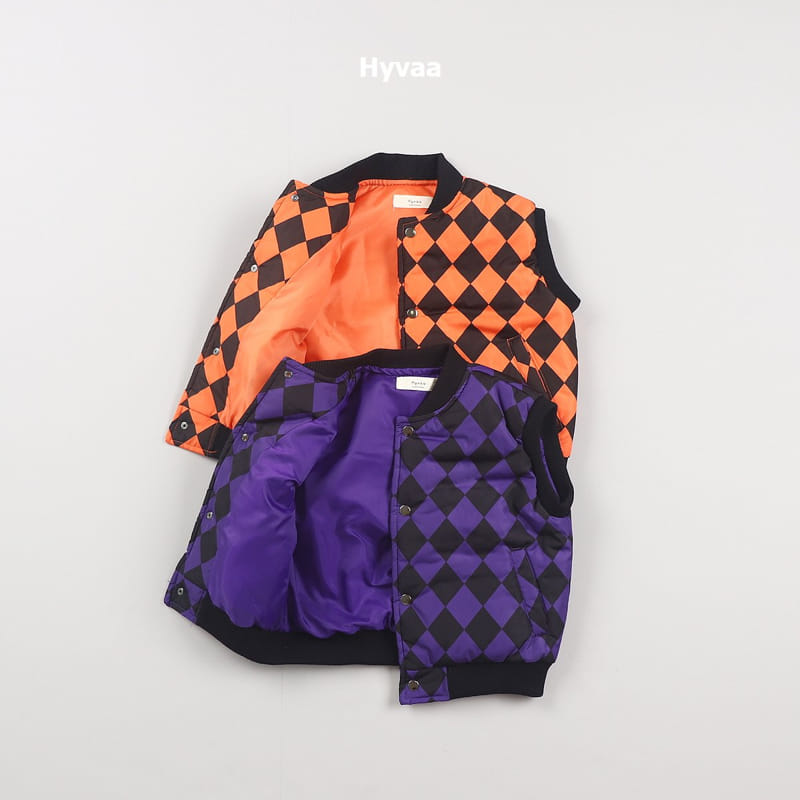 Hyvaa - Korean Children Fashion - #littlefashionista - Argyle Padding Vest - 10