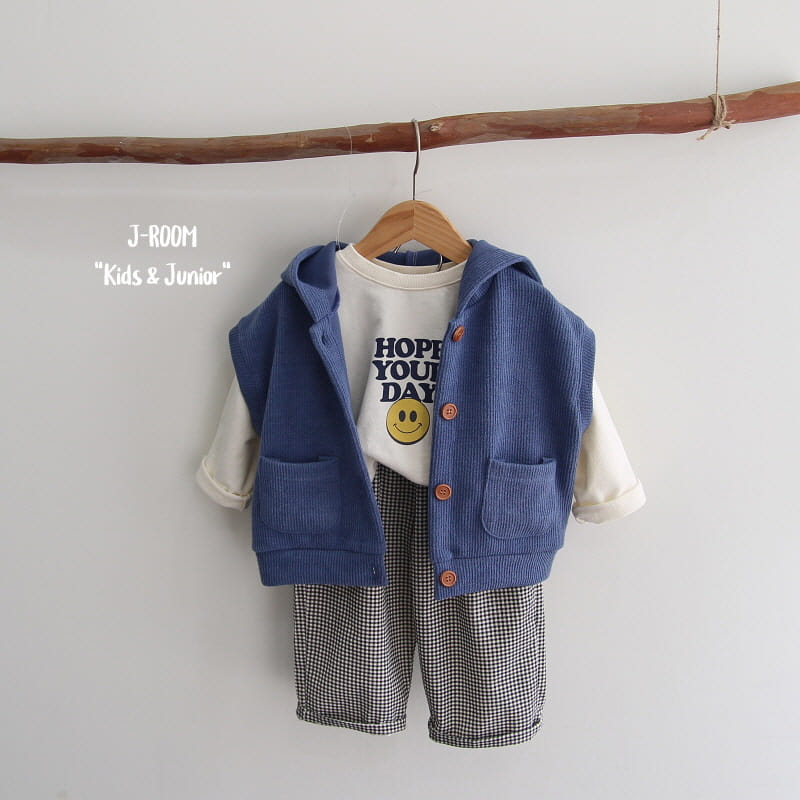 J-Room - Korean Children Fashion - #kidsshorts - Rib Open Hoody Vest - 6