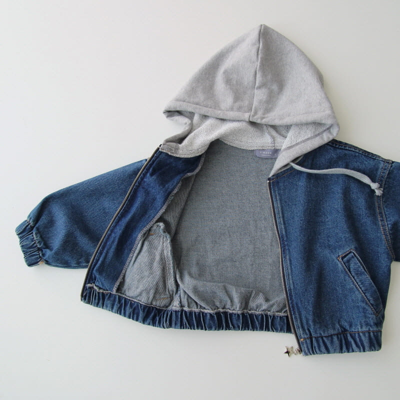 J-Room - Korean Children Fashion - #toddlerclothing - Banding Denim Jacket - 2